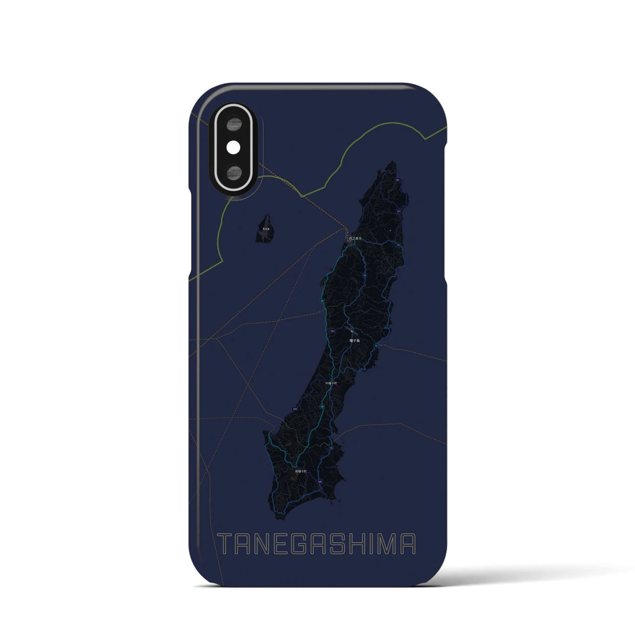 【種子島(鹿児島県)】地図柄iPhoneケース(バックカバータイプ)