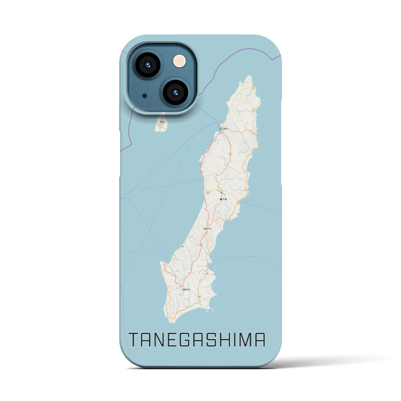 【種子島(鹿児島県)】地図柄iPhoneケース(バックカバータイプ)