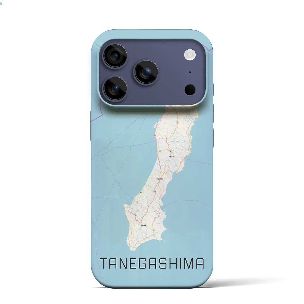 【種子島(鹿児島県)】地図柄iPhoneケース(バックカバータイプ)