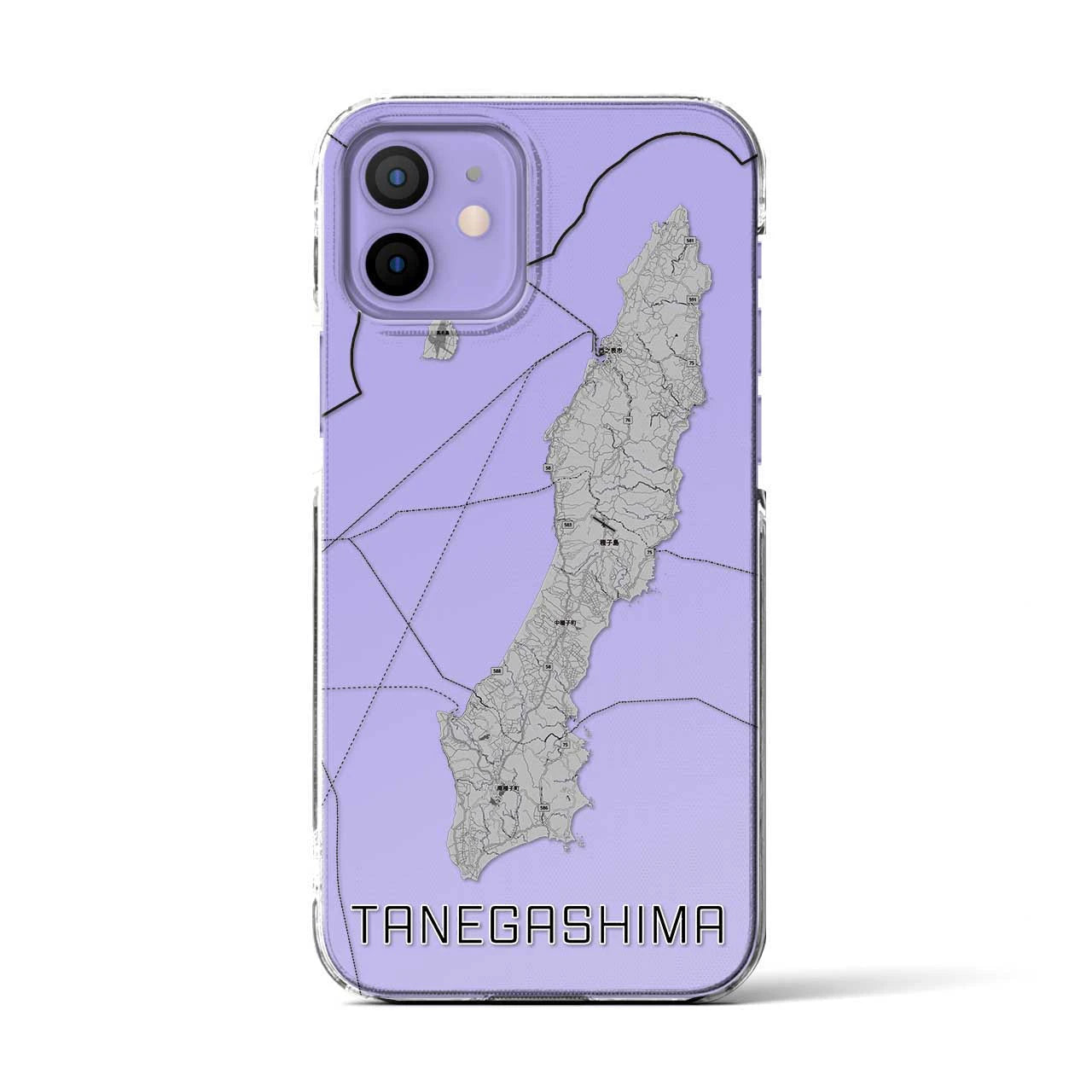 【種子島(鹿児島県)】地図柄iPhoneケース(クリアタイプ)
