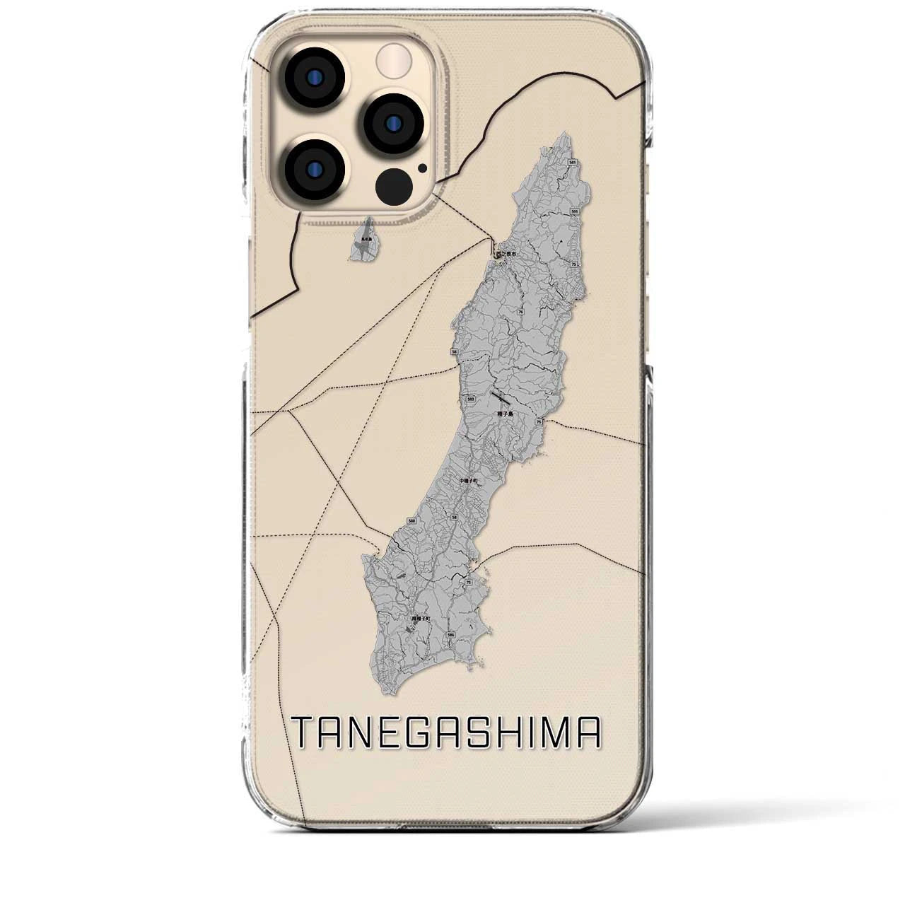 【種子島(鹿児島県)】地図柄iPhoneケース(クリアタイプ)