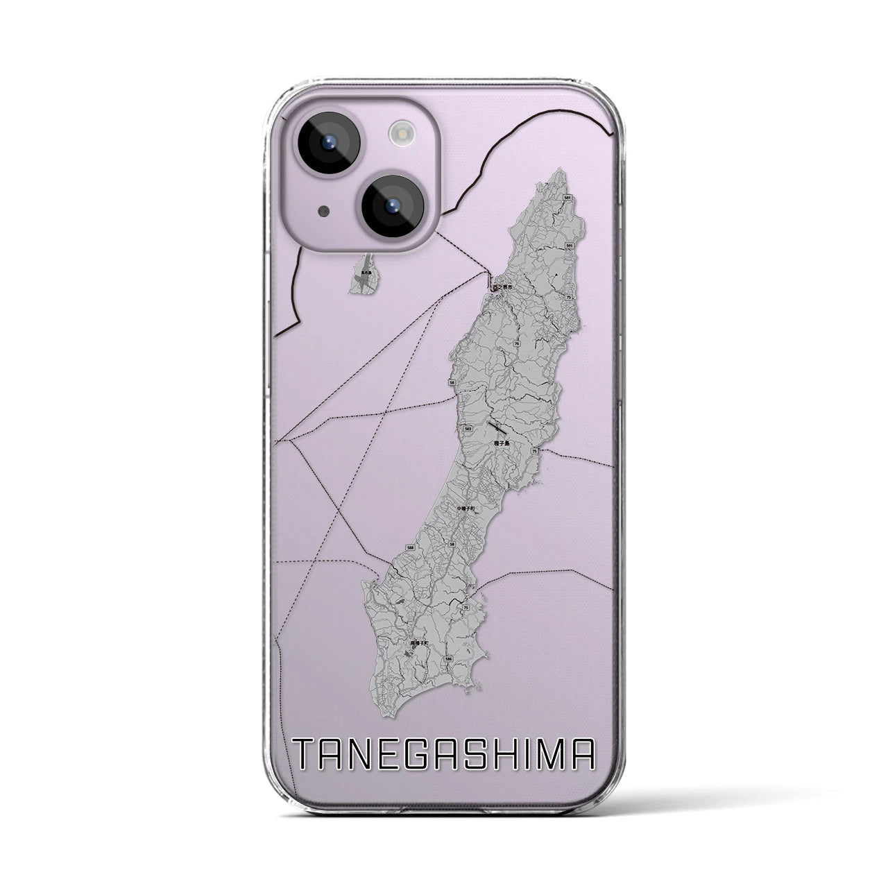 【種子島(鹿児島県)】地図柄iPhoneケース(クリアタイプ)
