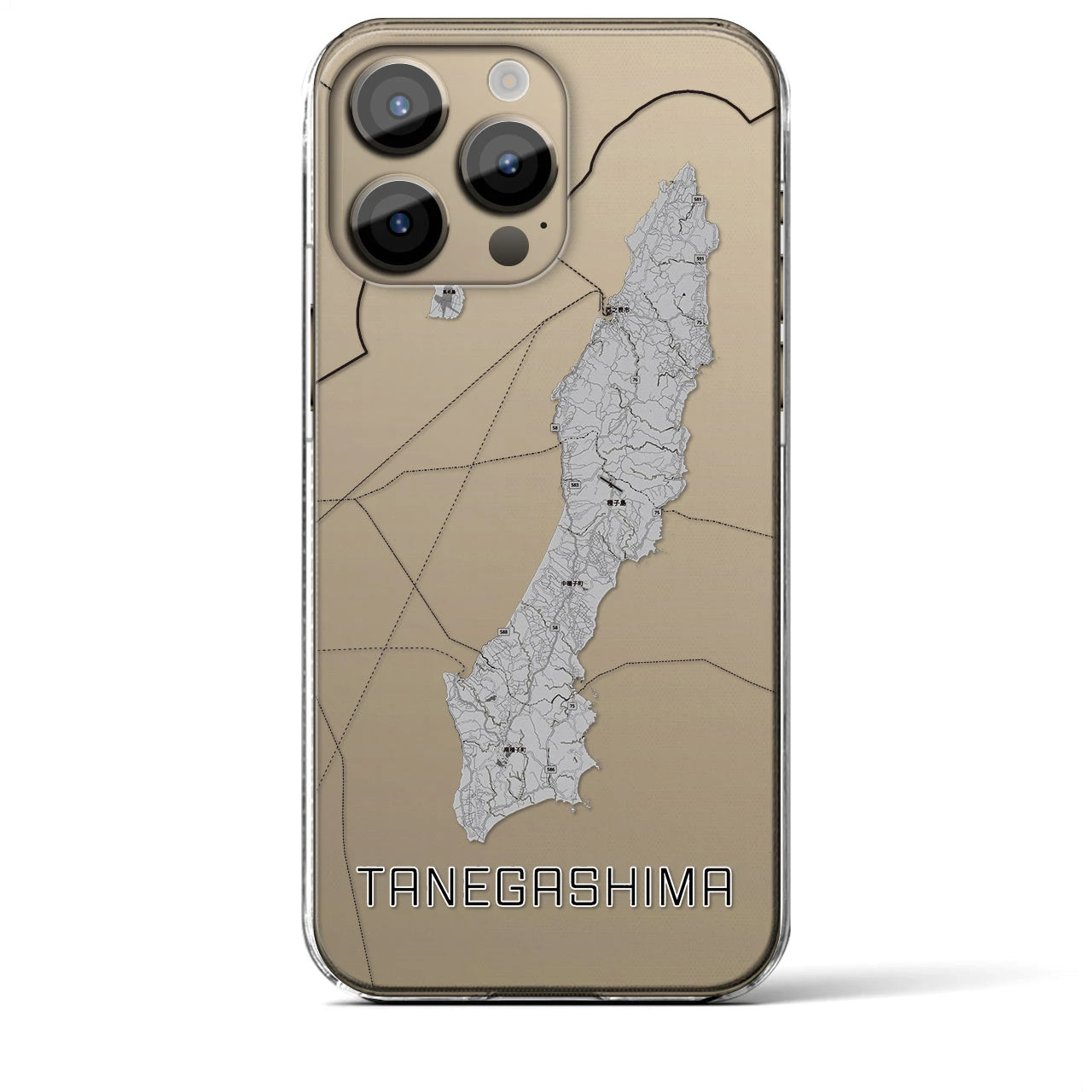 【種子島(鹿児島県)】地図柄iPhoneケース(クリアタイプ)