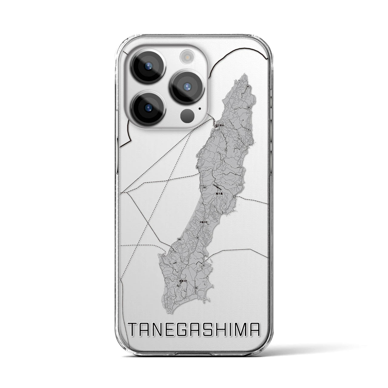 【種子島(鹿児島県)】地図柄iPhoneケース(クリアタイプ)