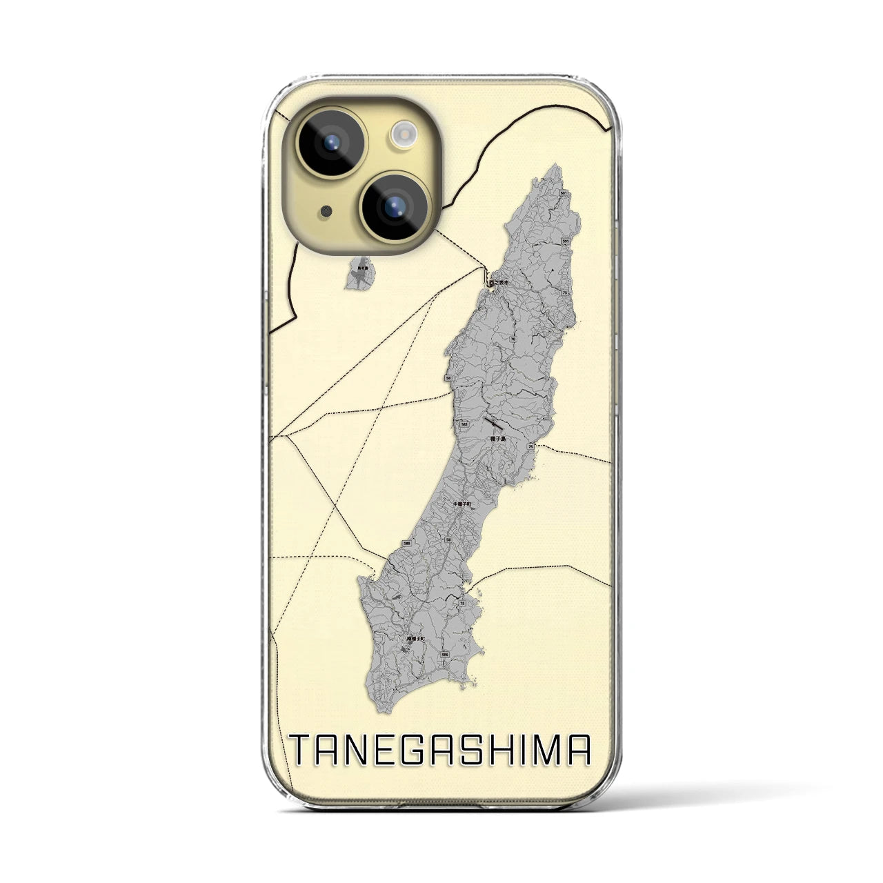 【種子島(鹿児島県)】地図柄iPhoneケース(クリアタイプ)