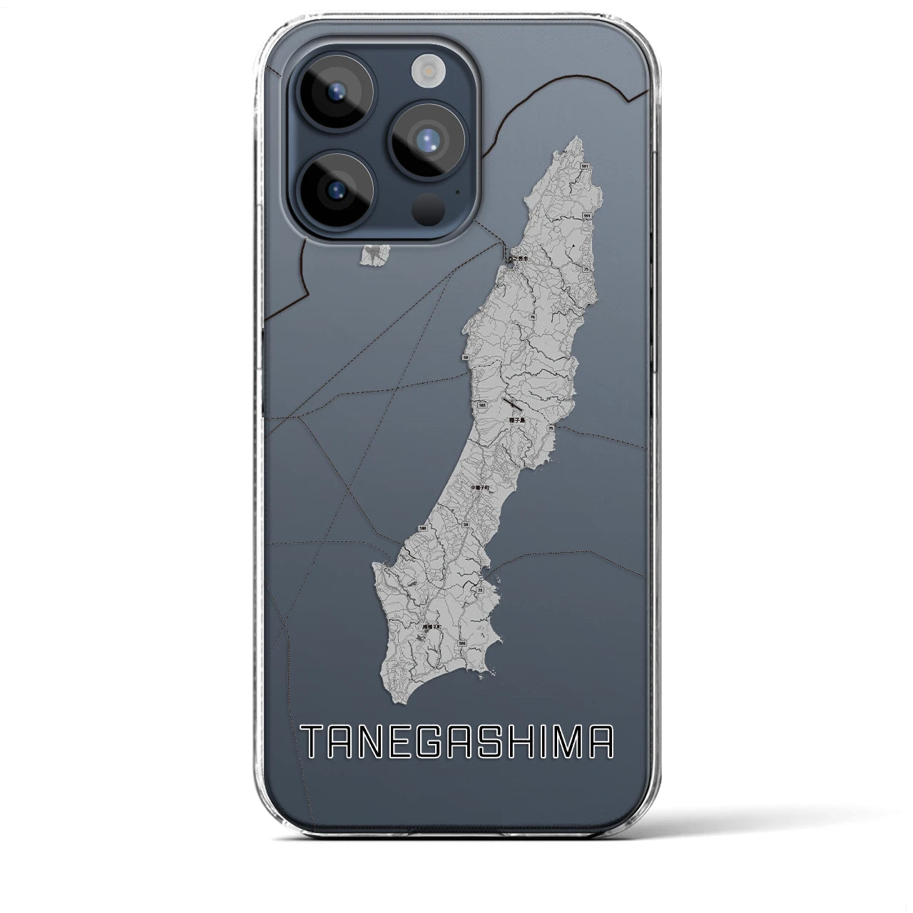 【種子島(鹿児島県)】地図柄iPhoneケース(クリアタイプ)
