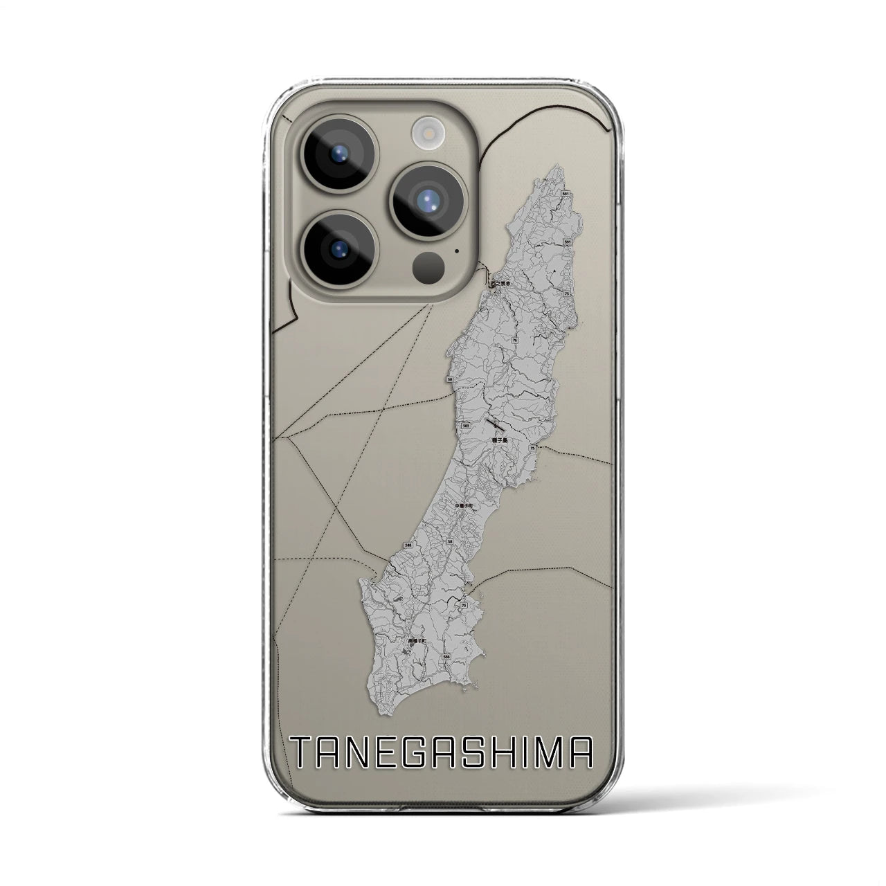 【種子島(鹿児島県)】地図柄iPhoneケース(クリアタイプ)