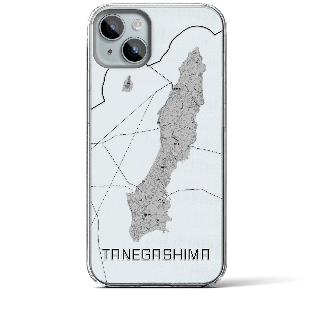 【種子島(鹿児島県)】地図柄iPhoneケース(クリアタイプ)