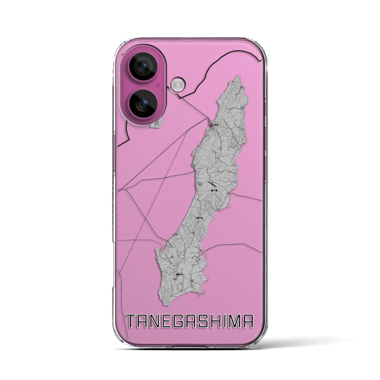 【種子島(鹿児島県)】地図柄iPhoneケース(クリアタイプ)