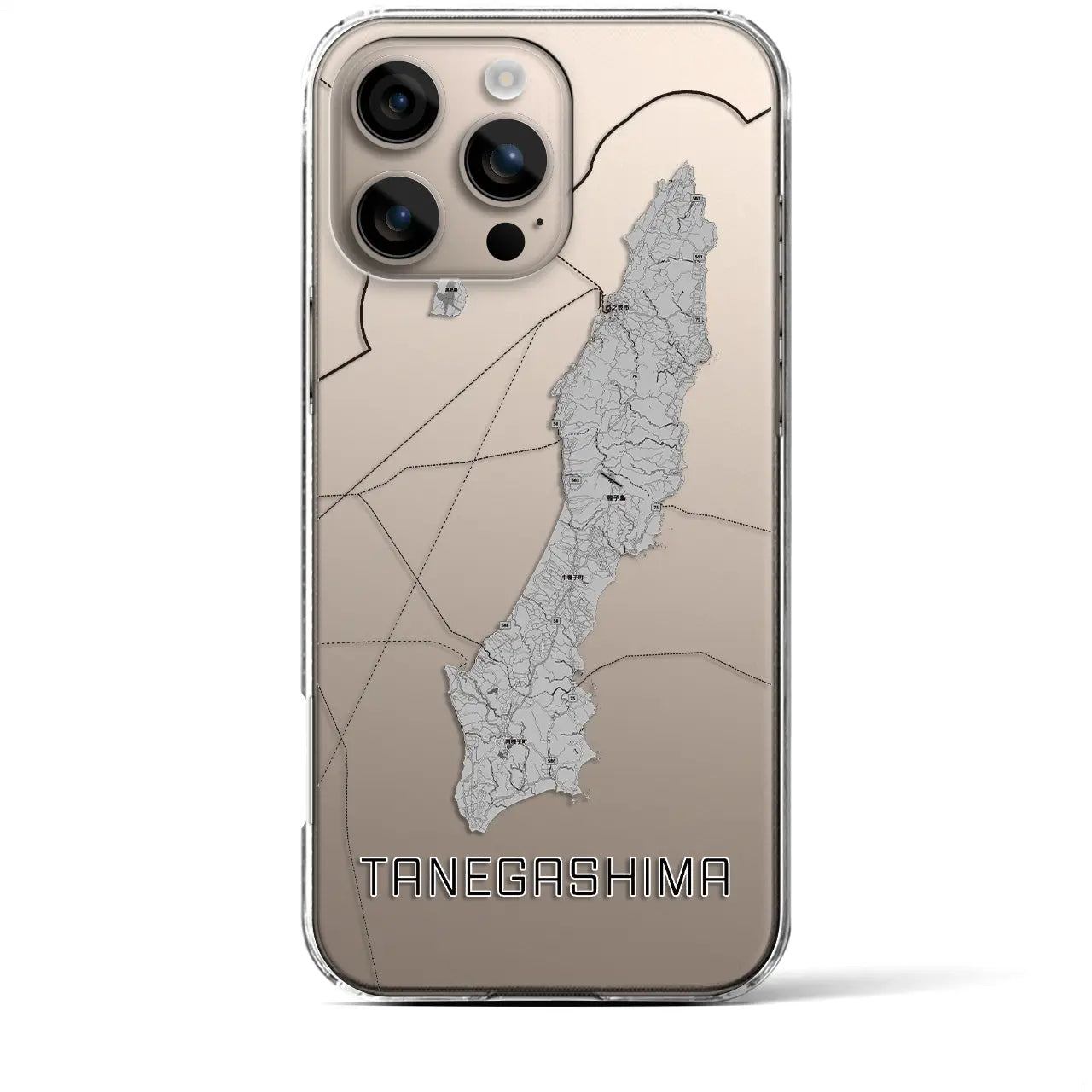【種子島(鹿児島県)】地図柄iPhoneケース(クリアタイプ)