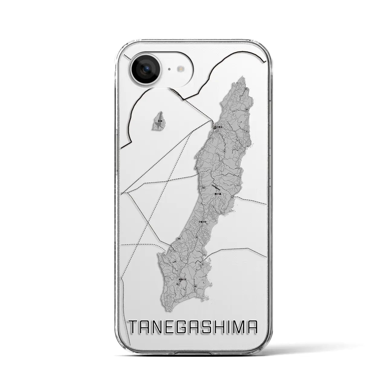 【種子島(鹿児島県)】地図柄iPhoneケース(クリアタイプ)