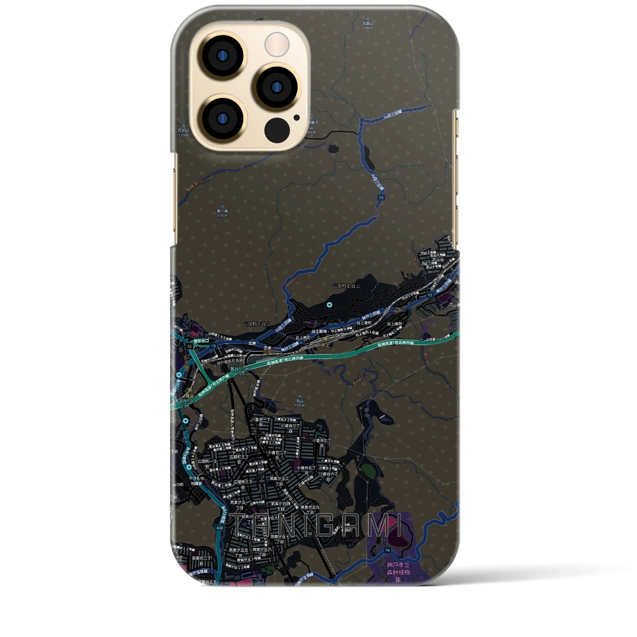 【谷上(兵庫県)】地図柄iPhoneケース(バックカバータイプ)