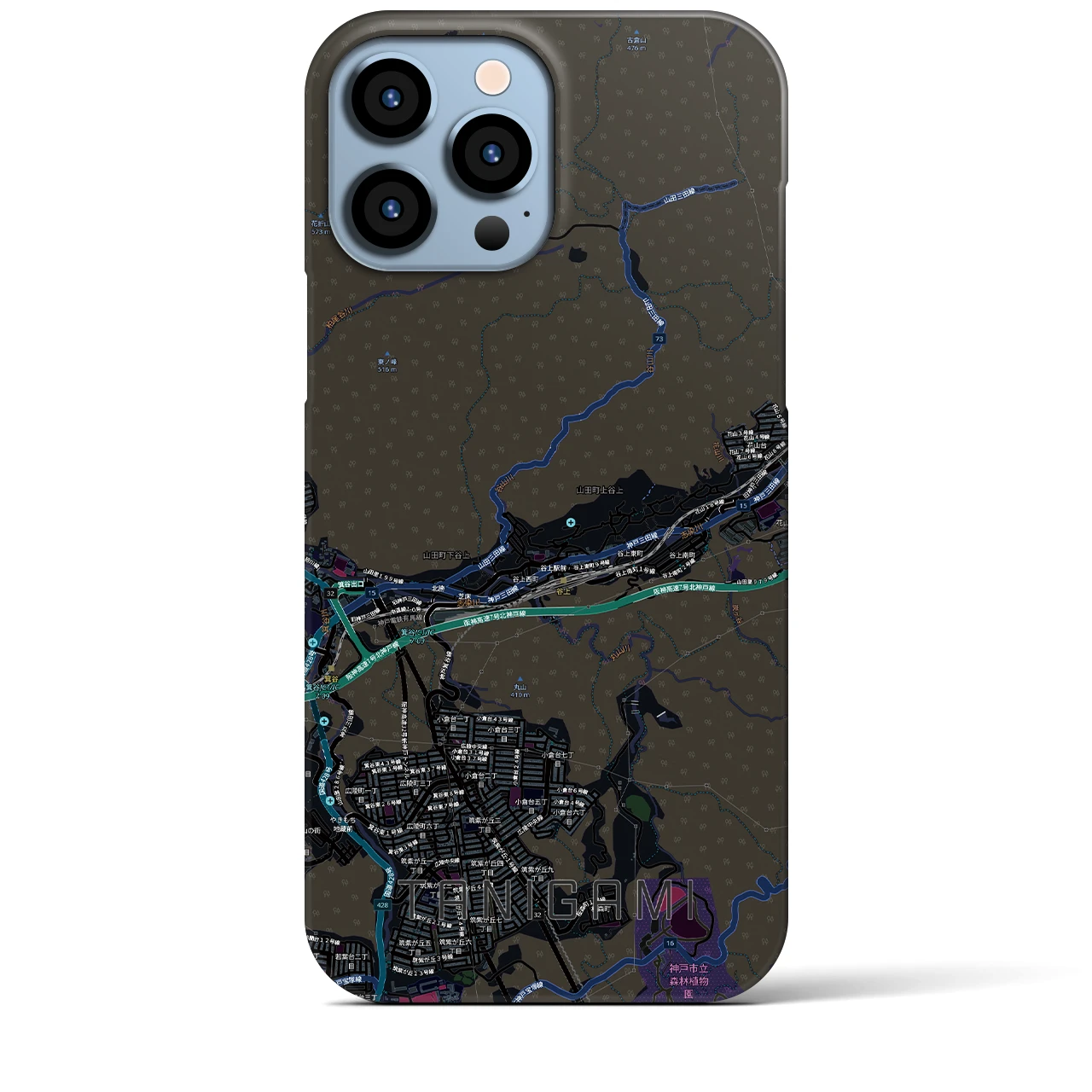 【谷上(兵庫県)】地図柄iPhoneケース(バックカバータイプ)