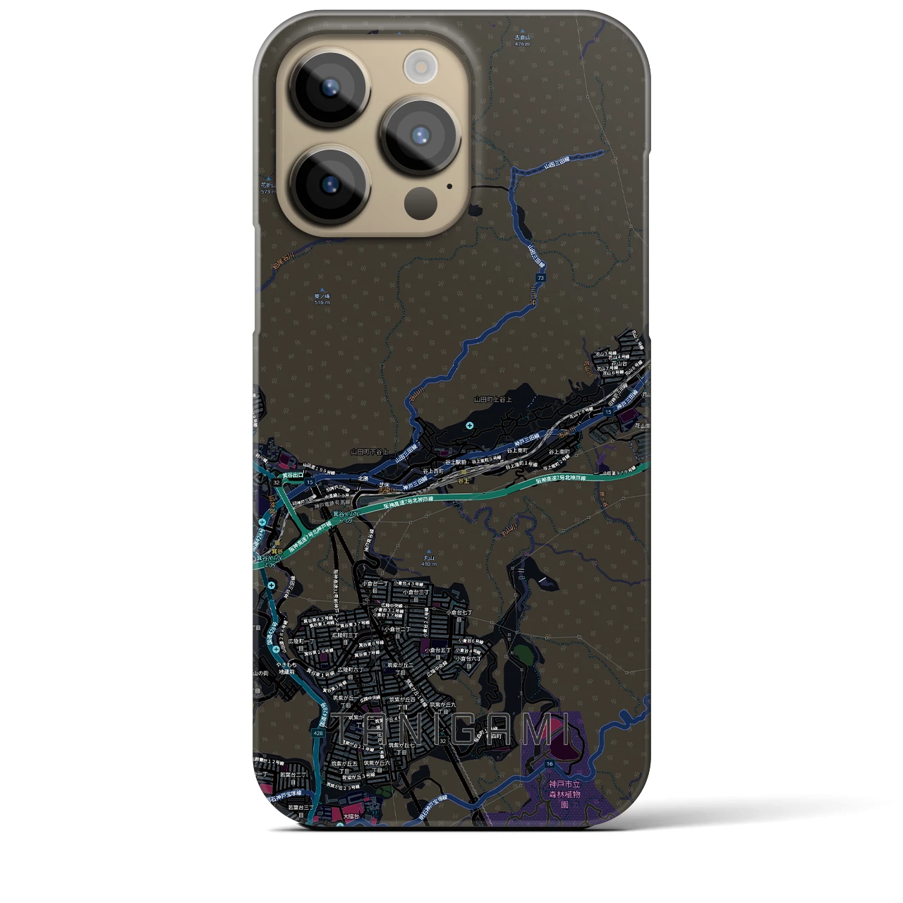 【谷上(兵庫県)】地図柄iPhoneケース(バックカバータイプ)