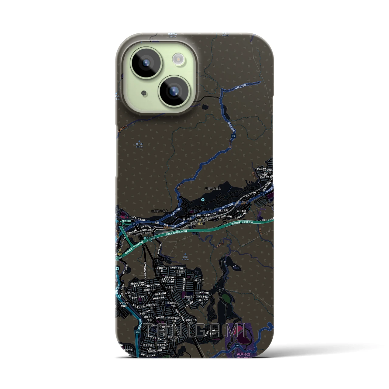 【谷上(兵庫県)】地図柄iPhoneケース(バックカバータイプ)