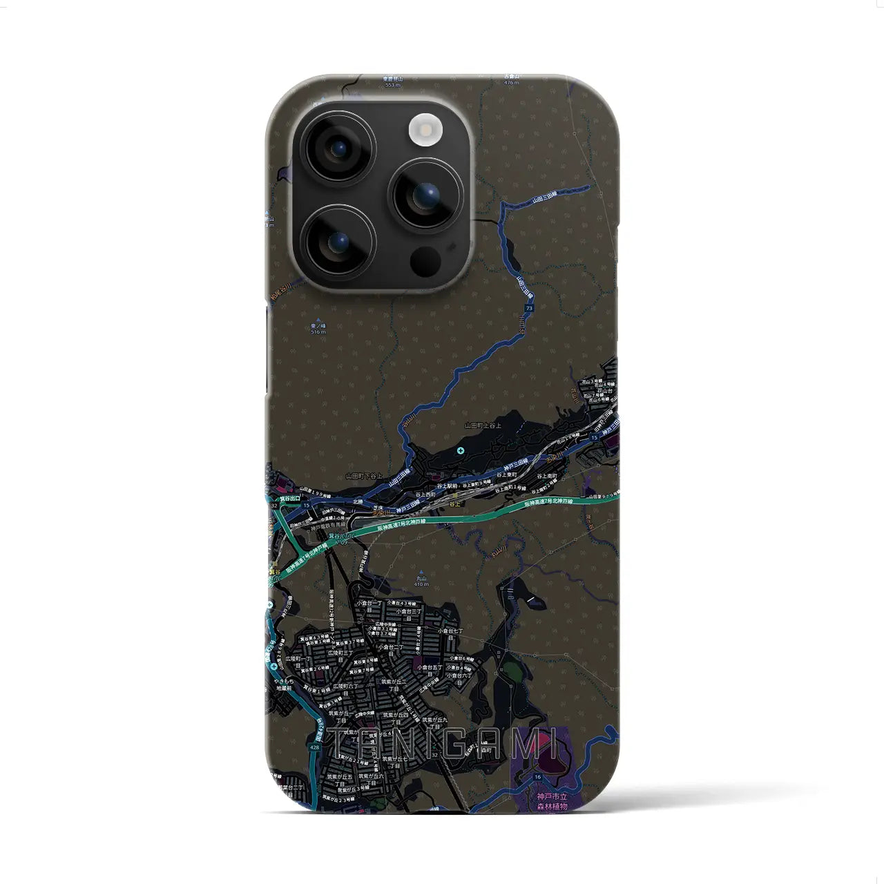 【谷上(兵庫県)】地図柄iPhoneケース(バックカバータイプ)