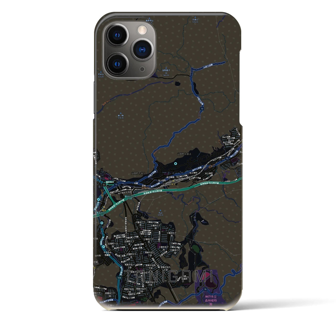 【谷上(兵庫県)】地図柄iPhoneケース(バックカバータイプ)