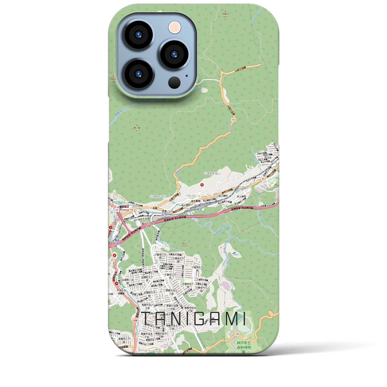 【谷上(兵庫県)】地図柄iPhoneケース(バックカバータイプ)