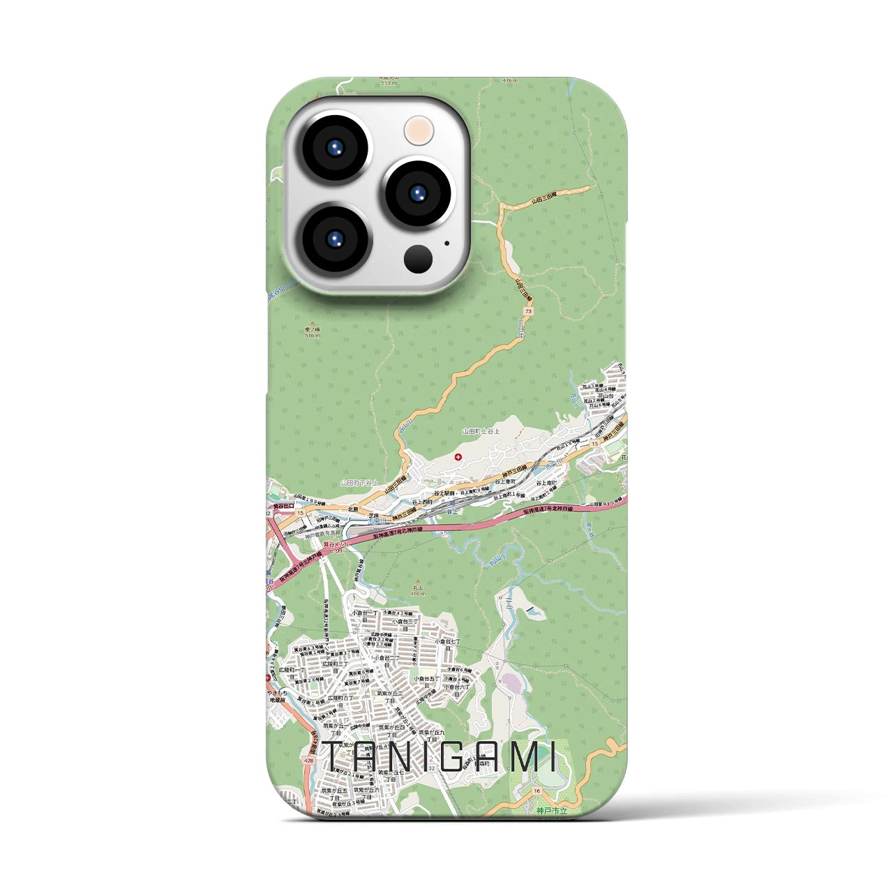【谷上(兵庫県)】地図柄iPhoneケース(バックカバータイプ)