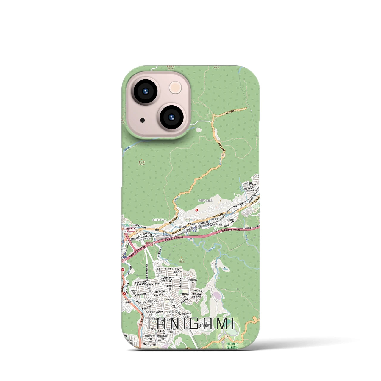 【谷上(兵庫県)】地図柄iPhoneケース(バックカバータイプ)