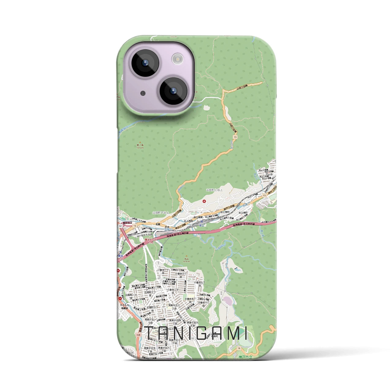 【谷上(兵庫県)】地図柄iPhoneケース(バックカバータイプ)