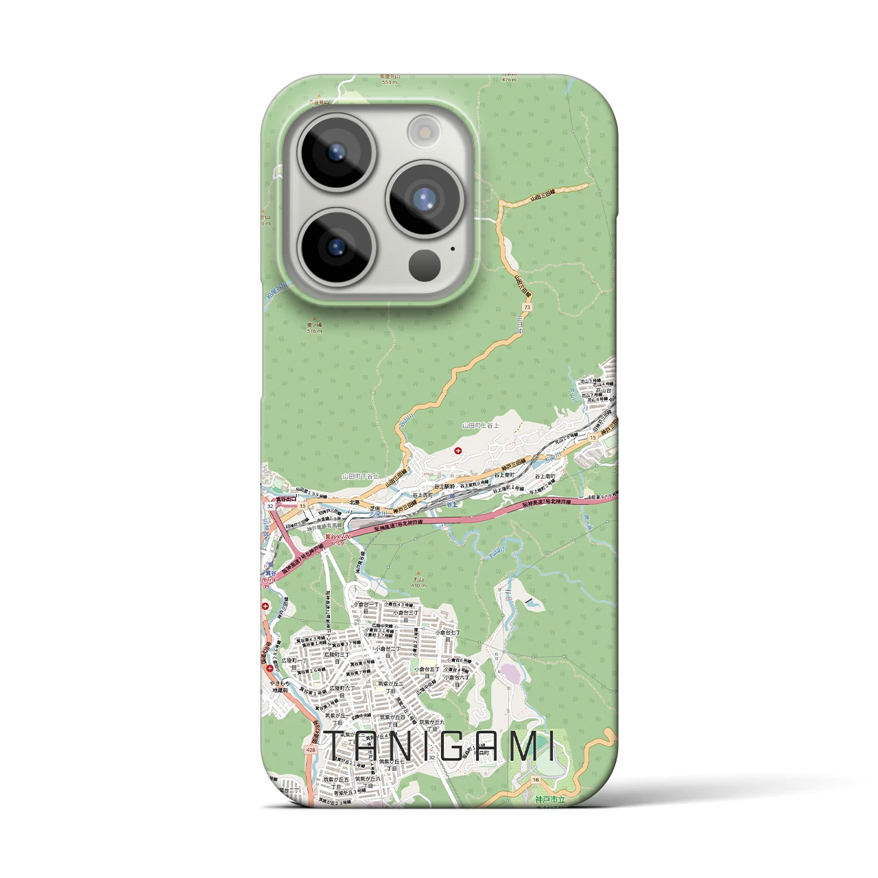 【谷上(兵庫県)】地図柄iPhoneケース(バックカバータイプ)