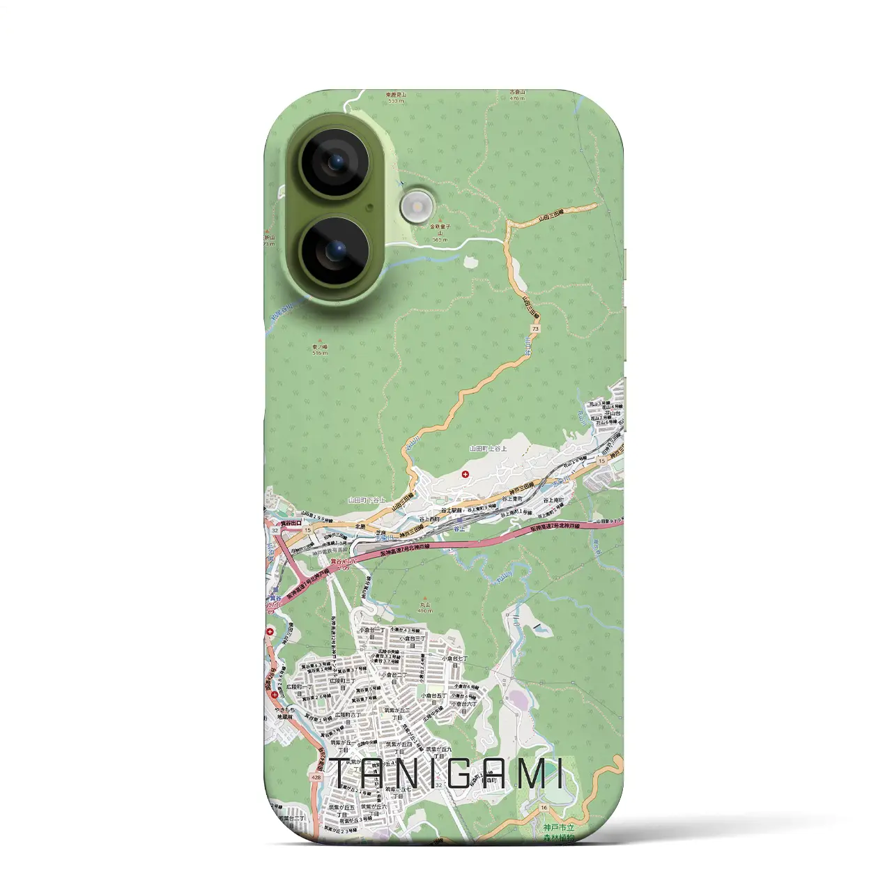 【谷上(兵庫県)】地図柄iPhoneケース(バックカバータイプ)