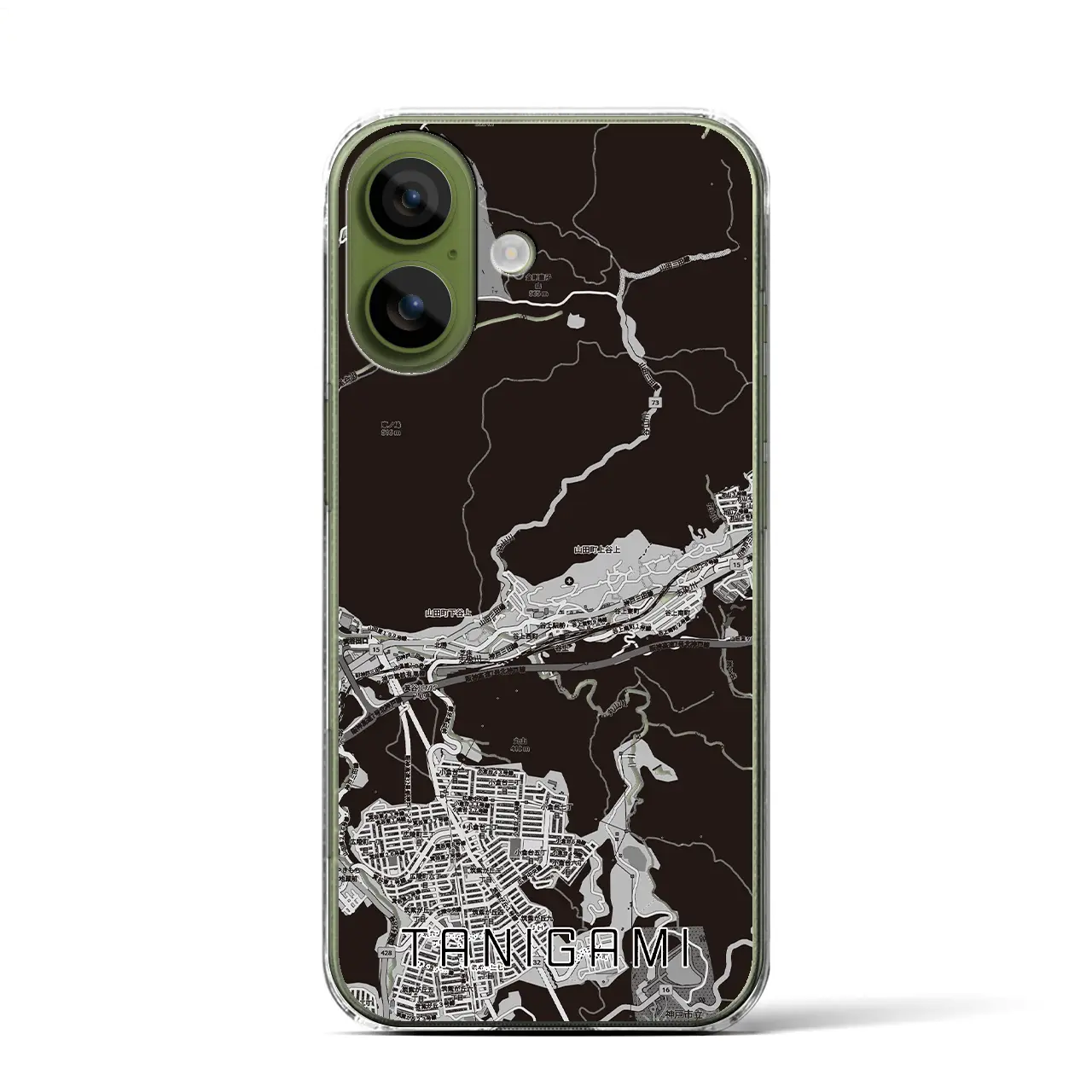 【谷上(兵庫県)】地図柄iPhoneケース(クリアタイプ)モノトーン・iPhone 17 Pro Max 用
