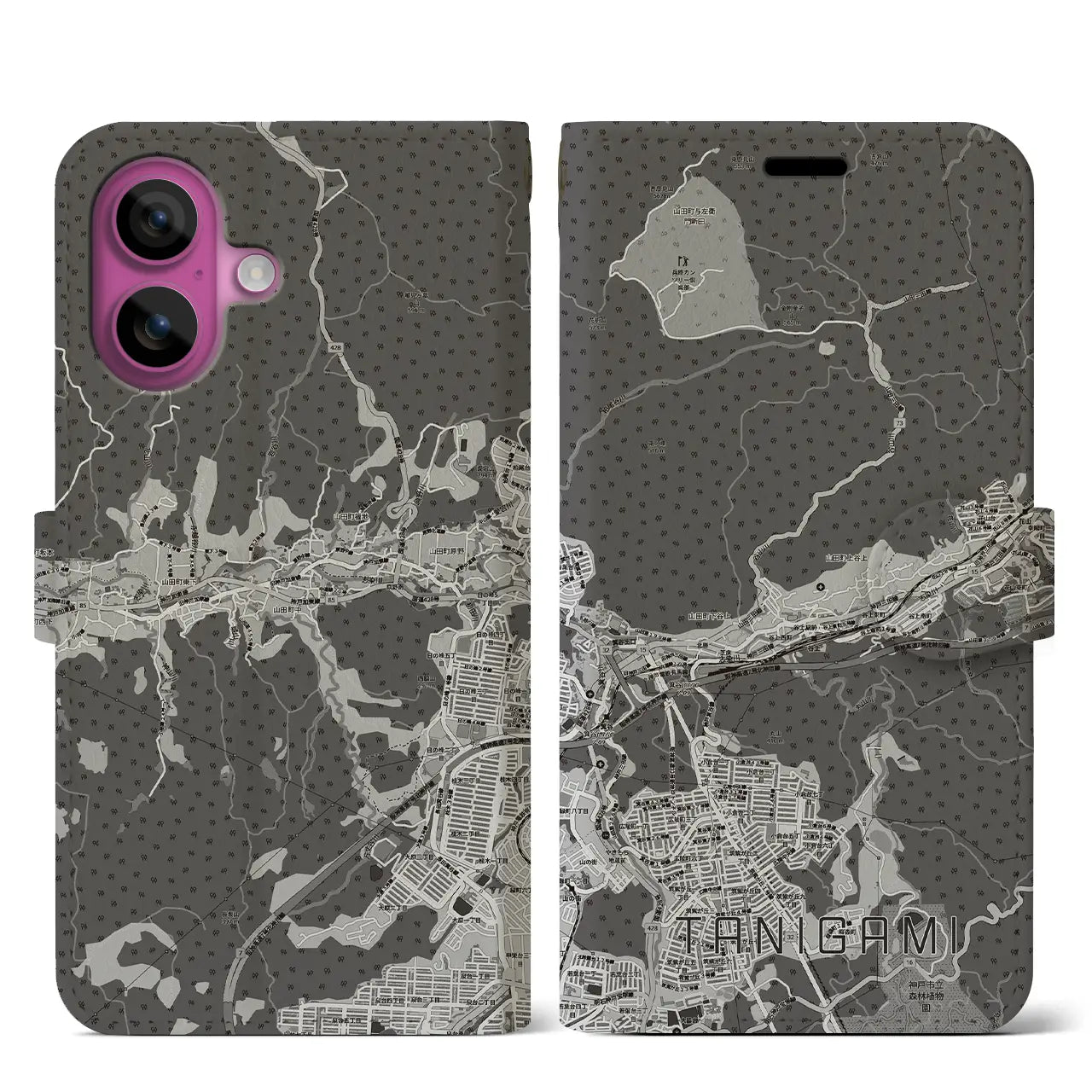 【谷上(兵庫県)】地図柄iPhoneケース(手帳タイプ)