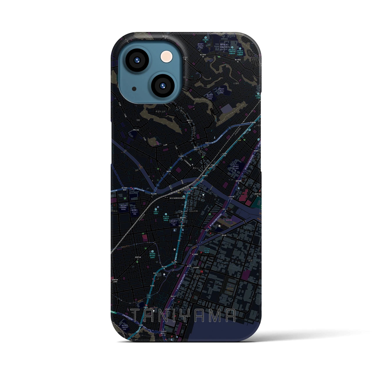 【谷山(鹿児島県)】地図柄iPhoneケース(バックカバータイプ)