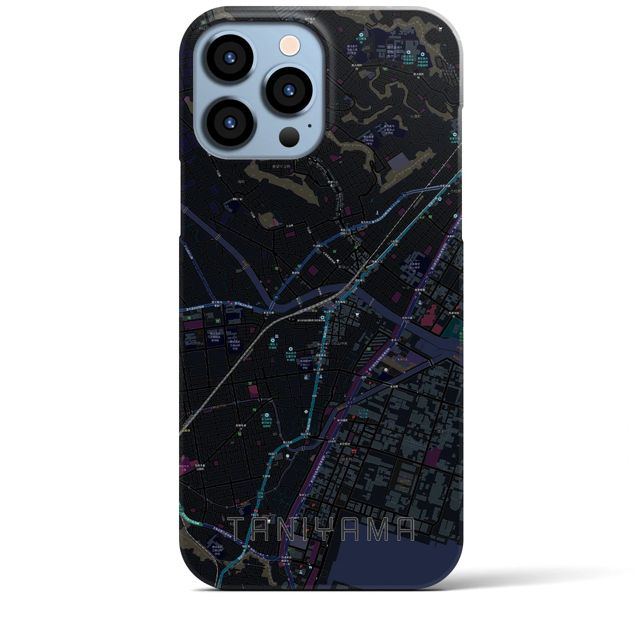 【谷山(鹿児島県)】地図柄iPhoneケース(バックカバータイプ)