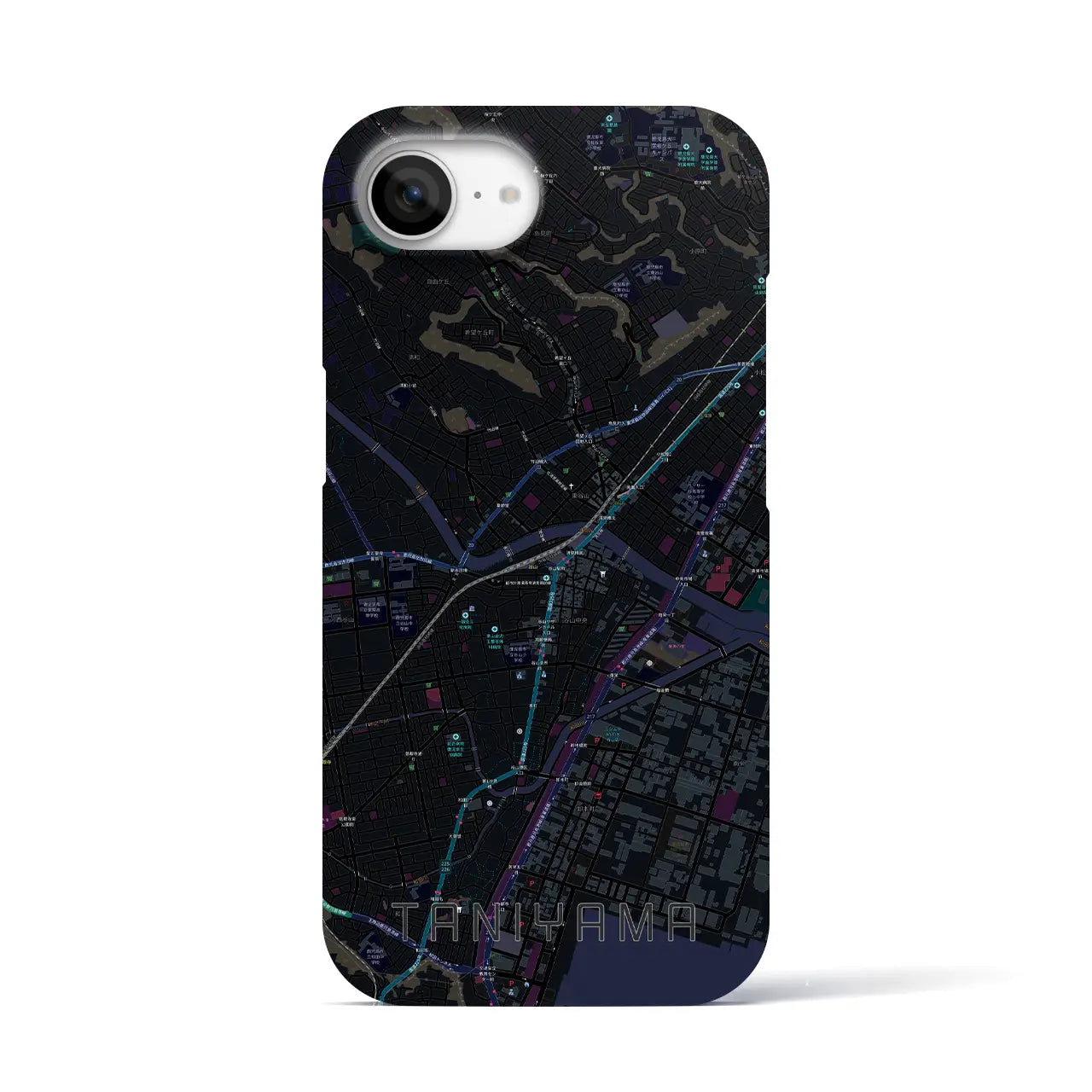 【谷山(鹿児島県)】地図柄iPhoneケース(バックカバータイプ)