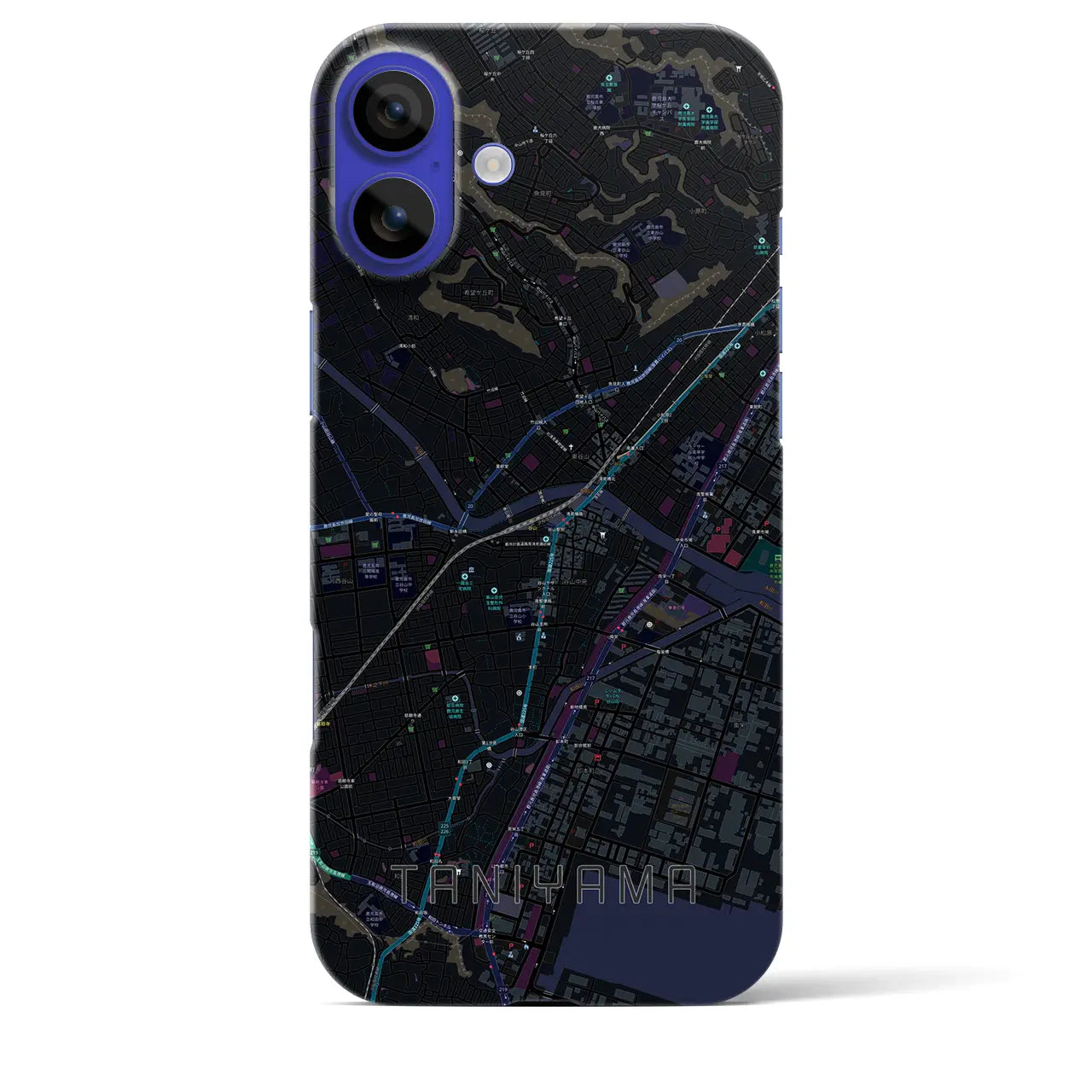 【谷山(鹿児島県)】地図柄iPhoneケース(バックカバータイプ)