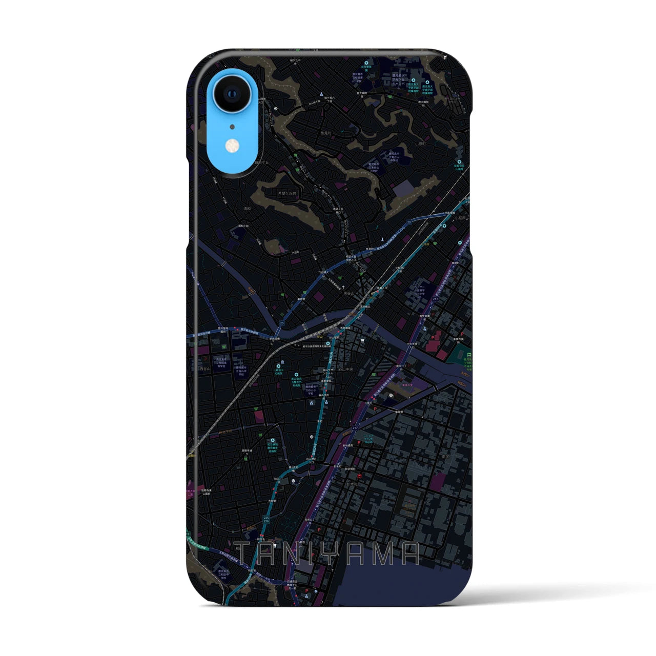 【谷山(鹿児島県)】地図柄iPhoneケース(バックカバータイプ)