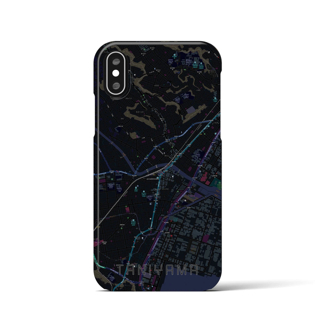 【谷山(鹿児島県)】地図柄iPhoneケース(バックカバータイプ)