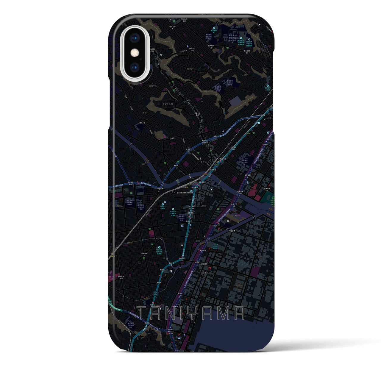 【谷山(鹿児島県)】地図柄iPhoneケース(バックカバータイプ)