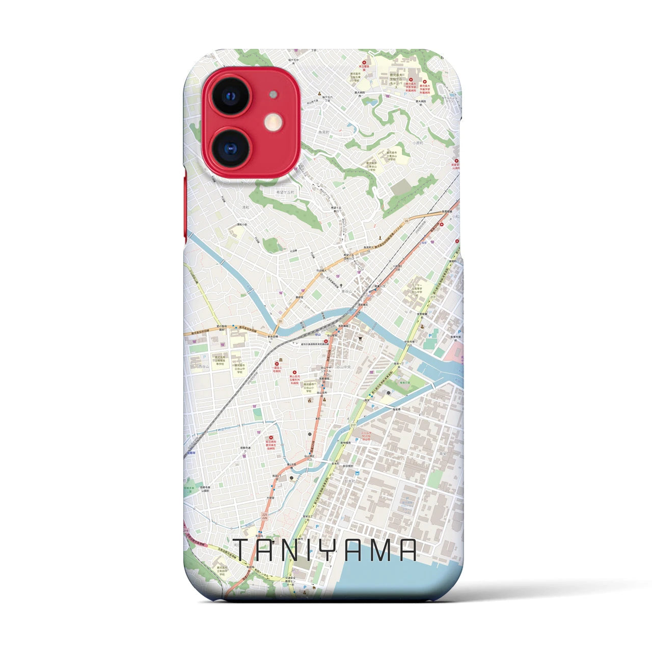 【谷山(鹿児島県)】地図柄iPhoneケース(バックカバータイプ)