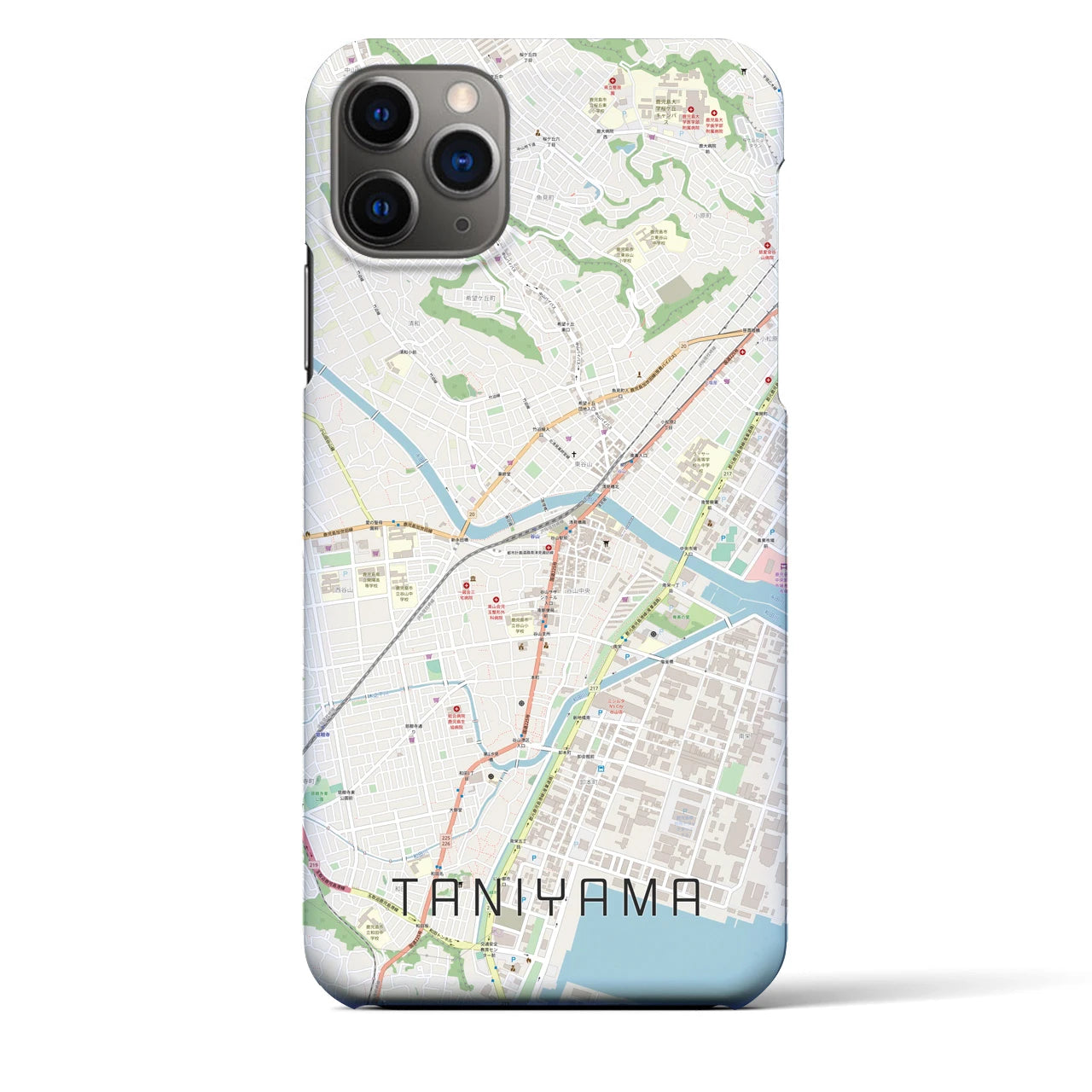 【谷山(鹿児島県)】地図柄iPhoneケース(バックカバータイプ)