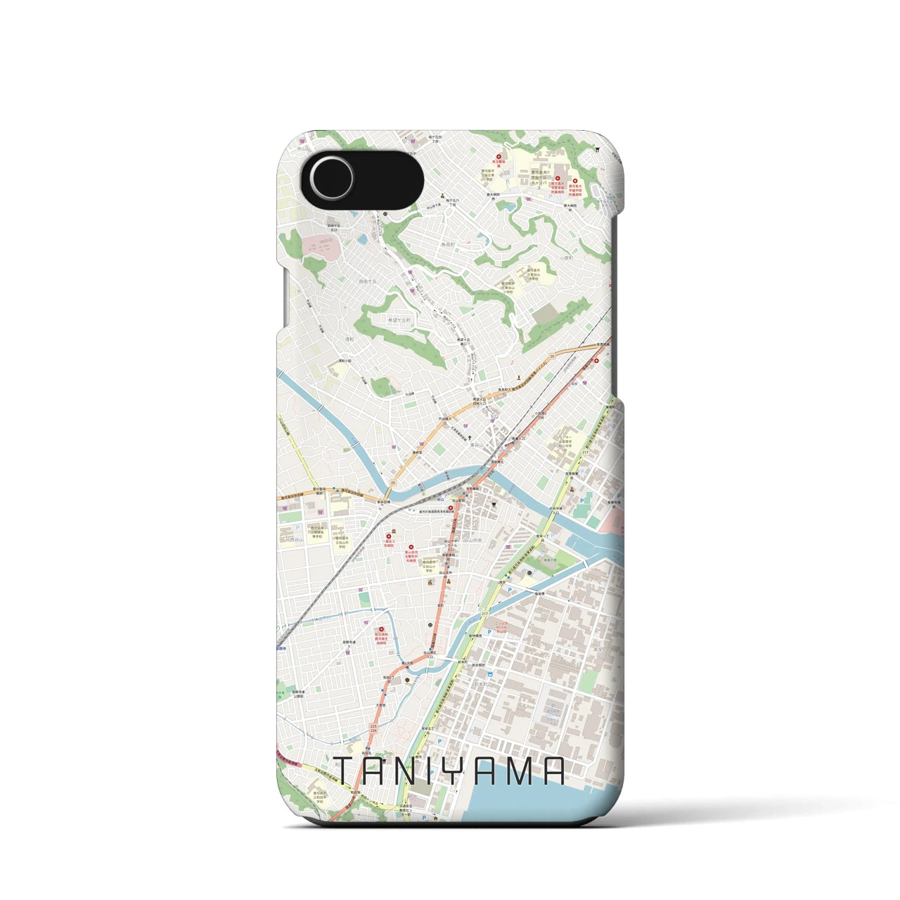 【谷山(鹿児島県)】地図柄iPhoneケース(バックカバータイプ)