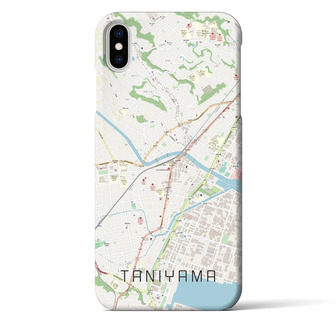 【谷山(鹿児島県)】地図柄iPhoneケース(バックカバータイプ)