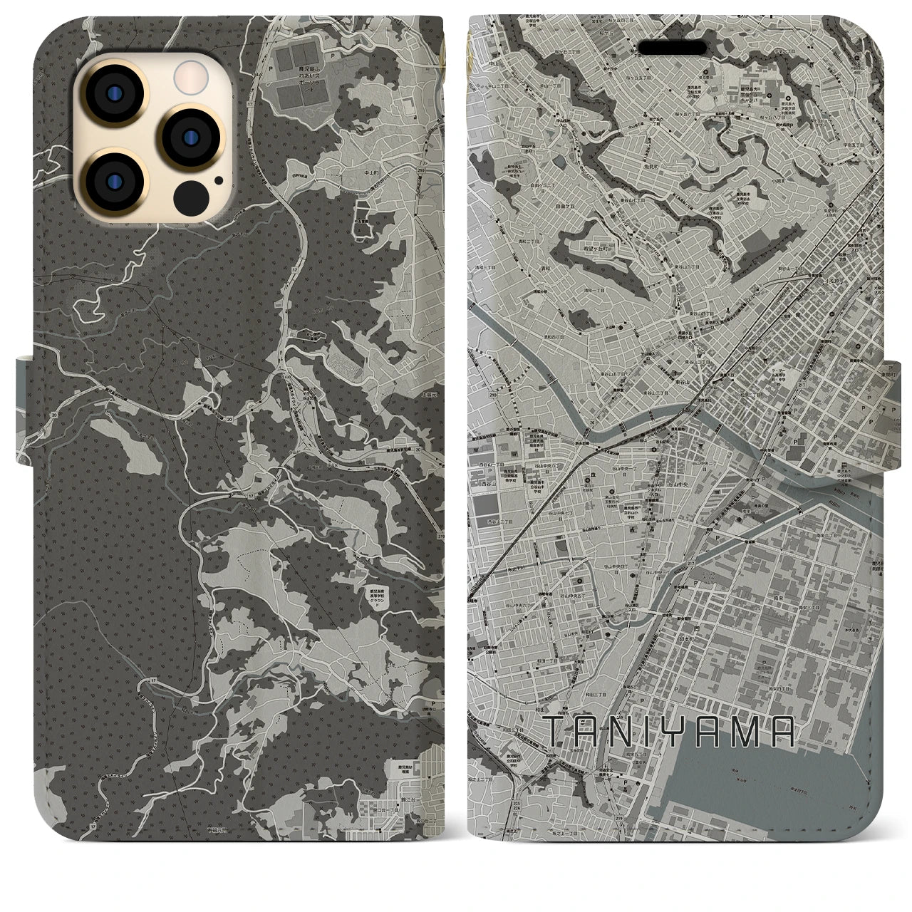 【谷山(鹿児島県)】地図柄iPhoneケース(手帳タイプ)