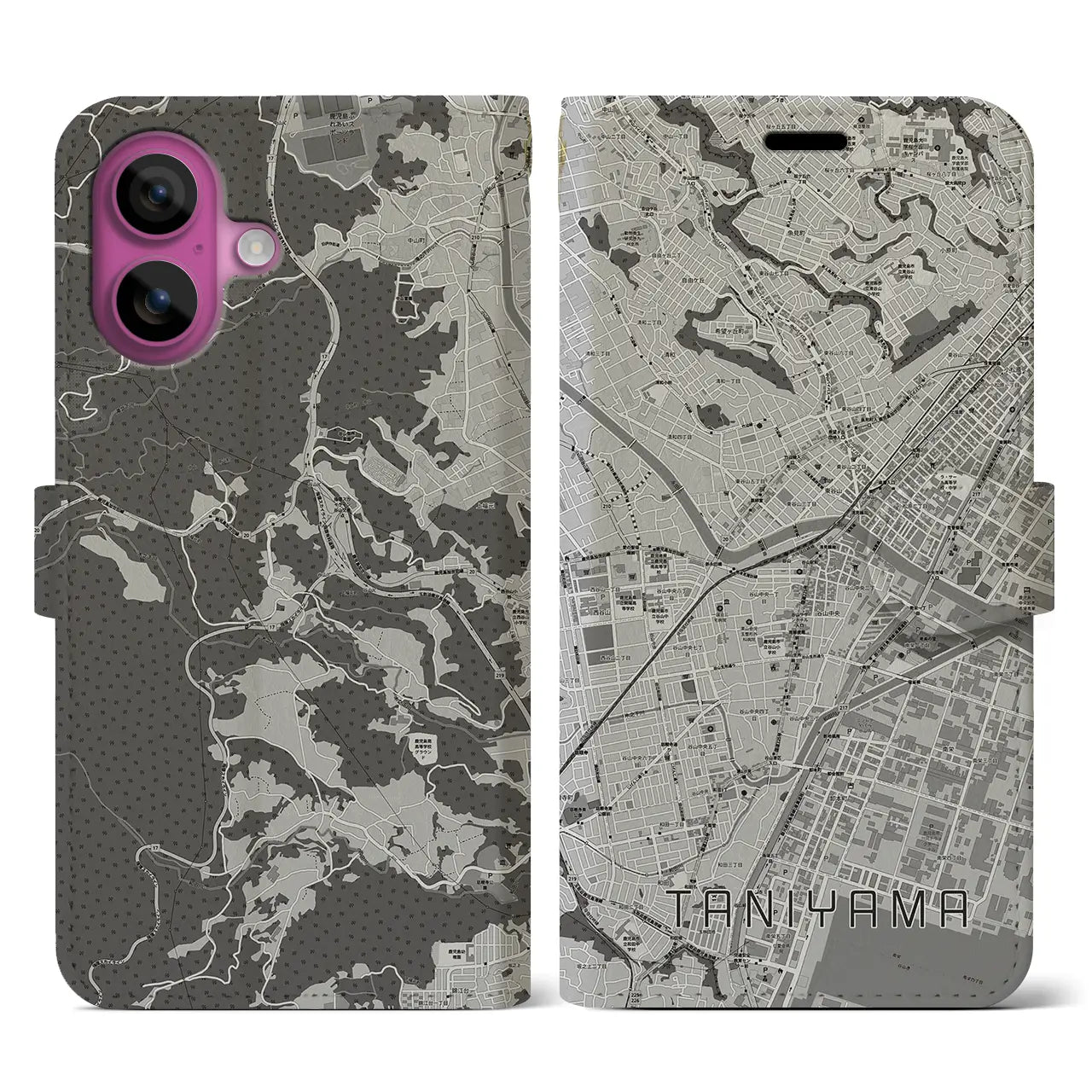 【谷山(鹿児島県)】地図柄iPhoneケース(手帳タイプ)