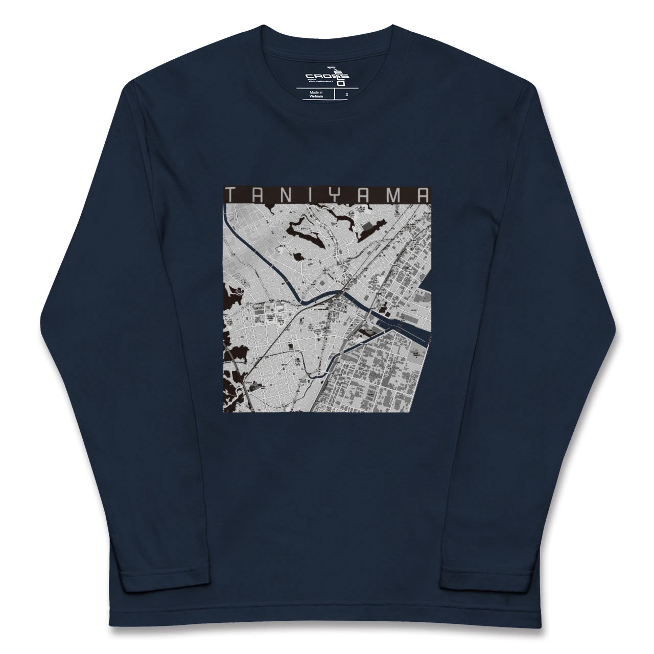 【谷山(鹿児島県)】地図柄ロングスリーブTシャツ