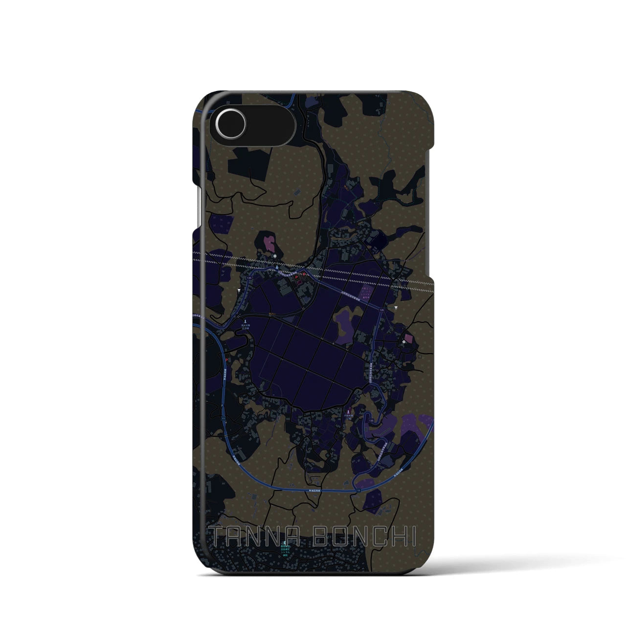 【丹那盆地(静岡県)】地図柄iPhoneケース(バックカバータイプ)