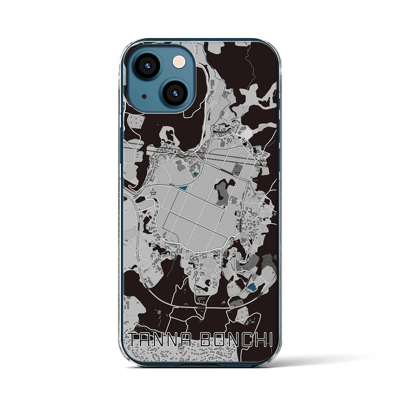 【丹那盆地(静岡県)】地図柄iPhoneケース(クリアタイプ)