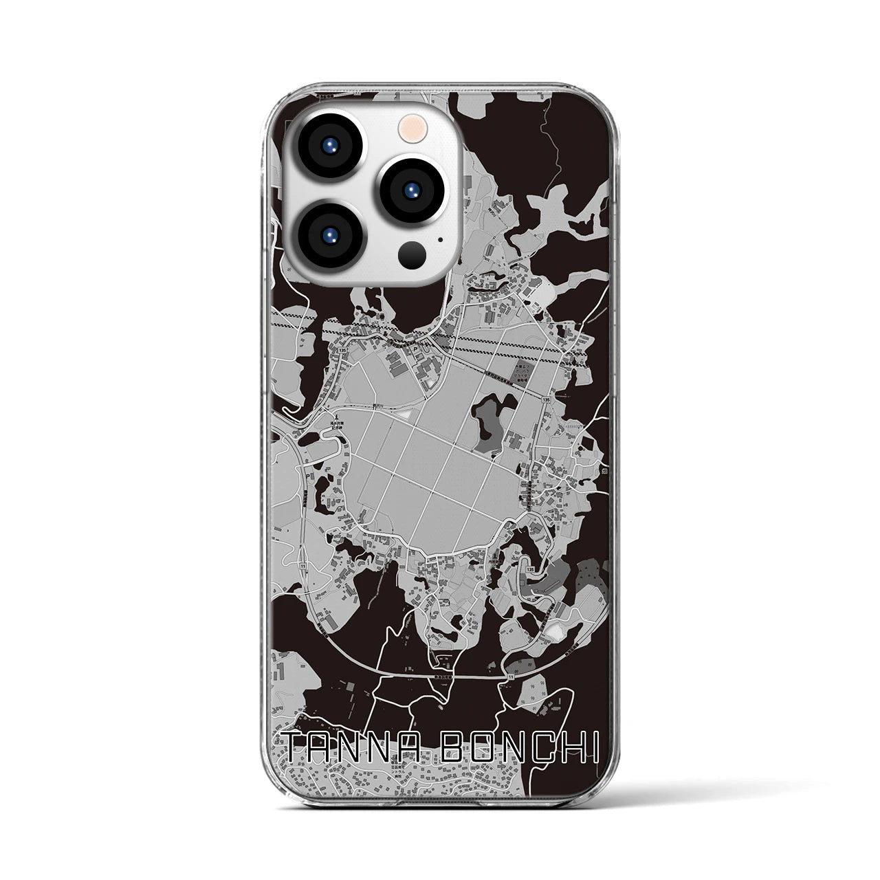 【丹那盆地(静岡県)】地図柄iPhoneケース(クリアタイプ)