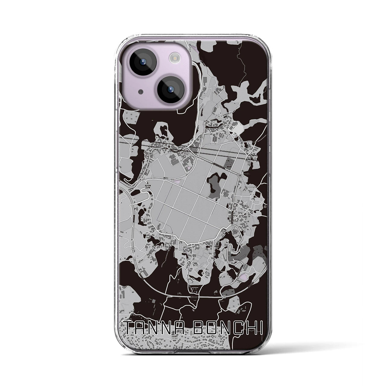 【丹那盆地(静岡県)】地図柄iPhoneケース(クリアタイプ)