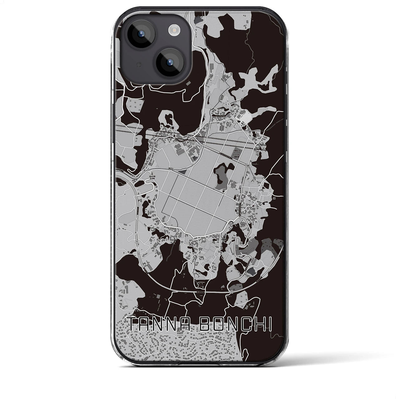 【丹那盆地(静岡県)】地図柄iPhoneケース(クリアタイプ)