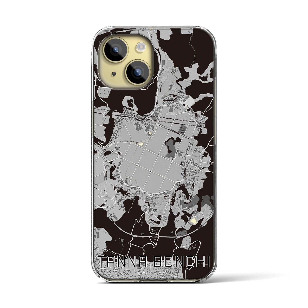 【丹那盆地(静岡県)】地図柄iPhoneケース(クリアタイプ)