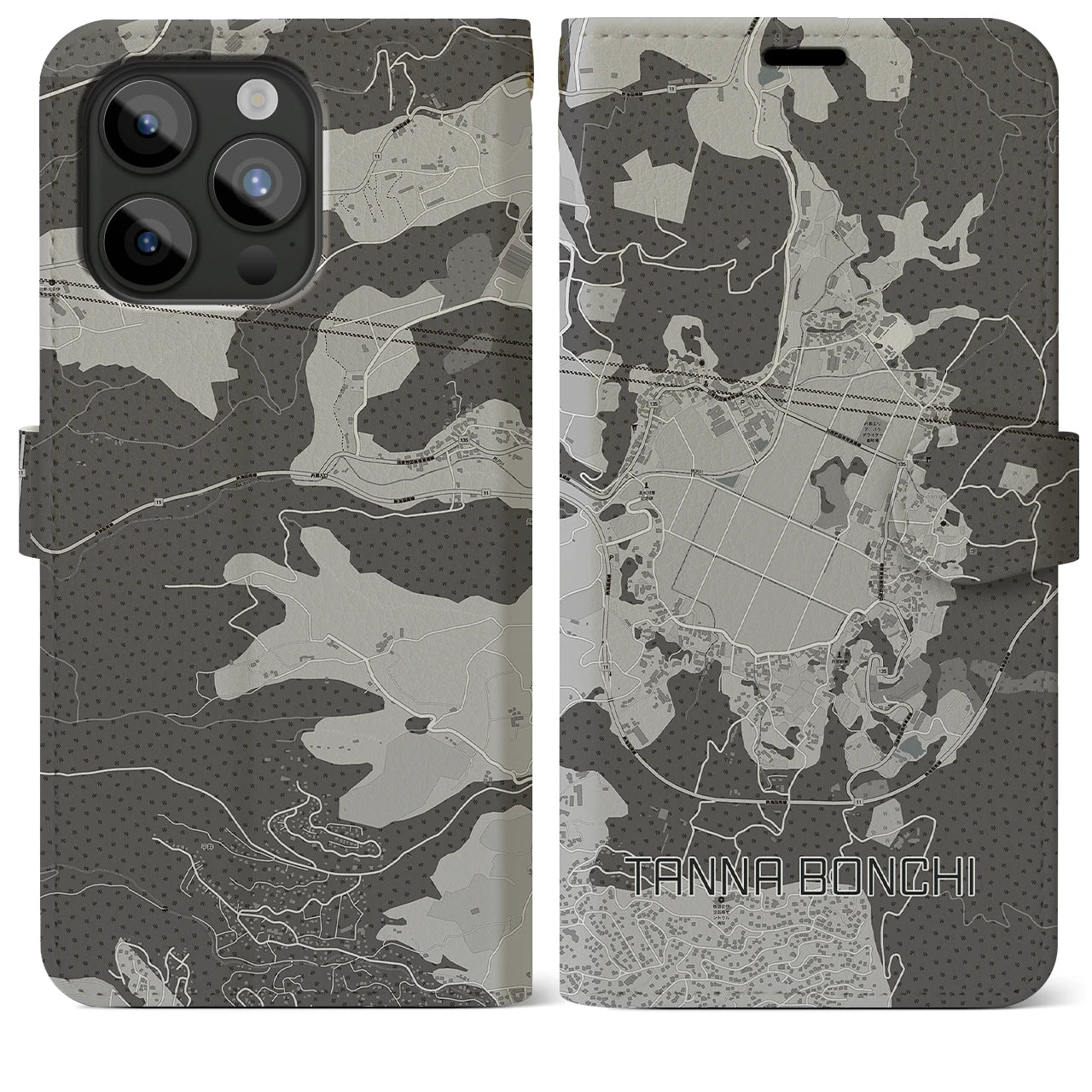 【丹那盆地(静岡県)】地図柄iPhoneケース(手帳タイプ)